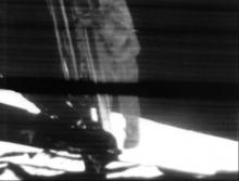 Neil Armstrong steps onto the moon (NASA photo)