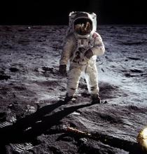 Buzz Aldrin on moon (NASA photo)